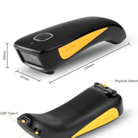 NETUM QR Code Scanner, Mini Barcode Scanner Bluetooth Compatible, Small Portable - Picture 6 of 10